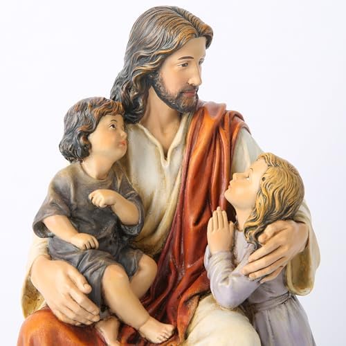 BC Catholic Jesus with Children Statue 88 H 1