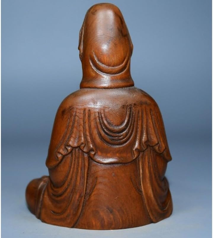 LimpaC Mini Boxwood Kwan-Yin Statue Handmade Home Decor