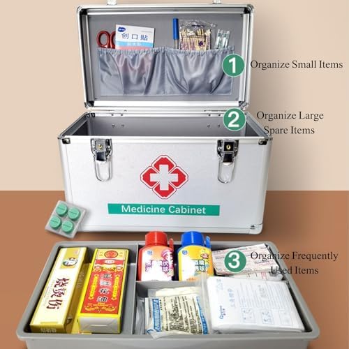 Bangminda Medicine Lock Box with Key Safe Lock