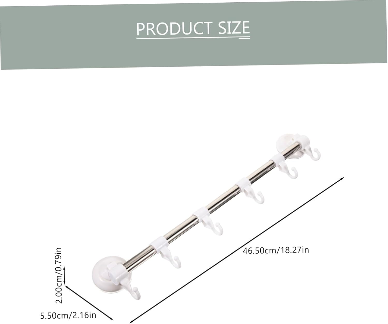 Vaguelly Stainless Steel Suction Cup Towel Rack 6 Hooks No Drill