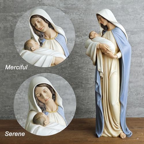 BC Catholic Madonna with Child Statue 1275 Inch Hand Painted Classical Renaissance Sculpture