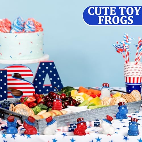 50 Pcs Mini Resin Frogs Patriotic Decor