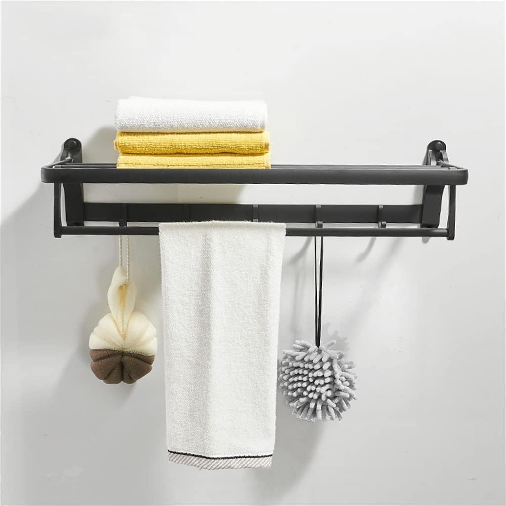 60CM Black Wall-Mounted Towel Rack