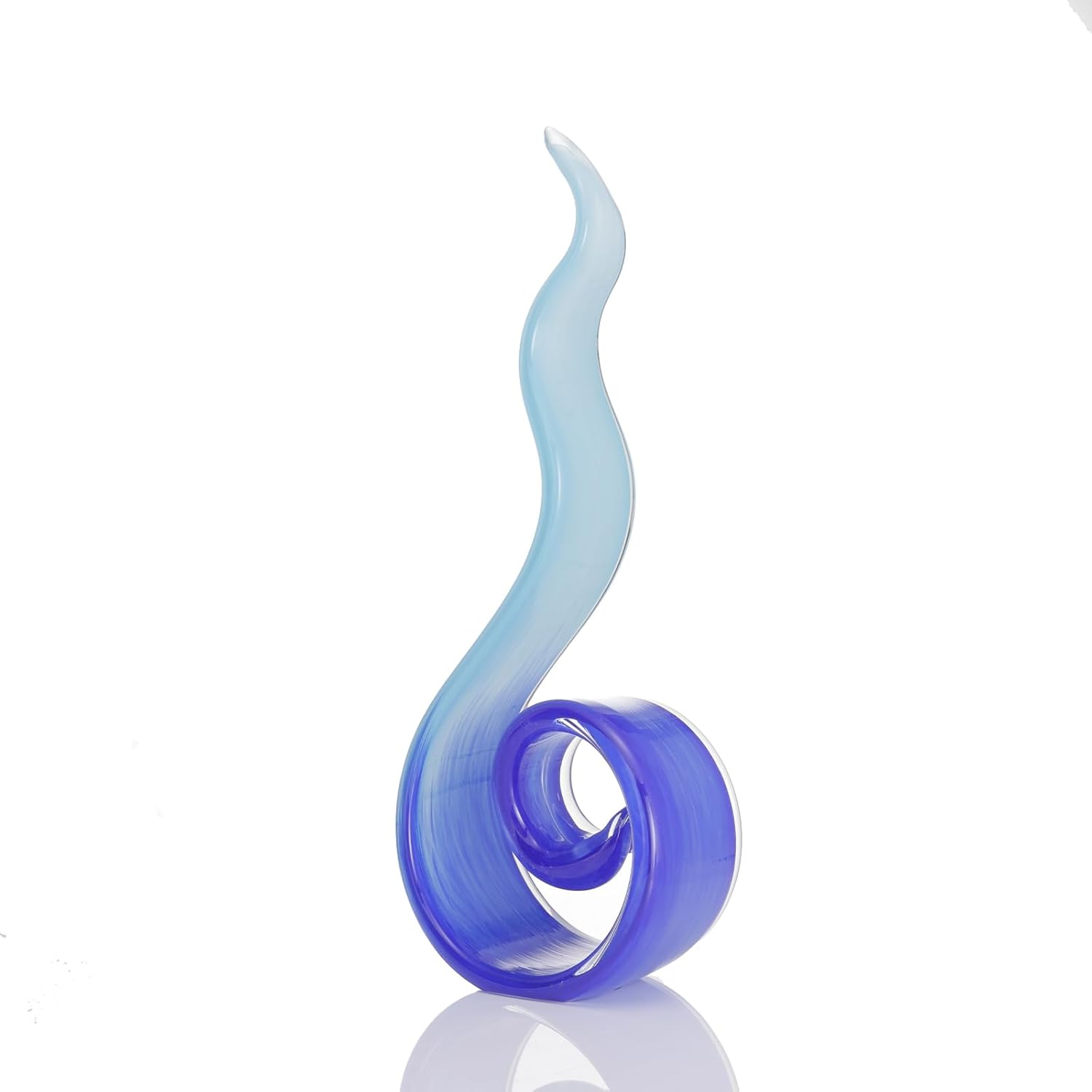 115 Tall Hand-Blown Glass Flame Art Statue Home Decor