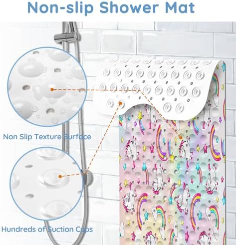 Pink Unicorn Rainbow Bathtub Mat for Kids