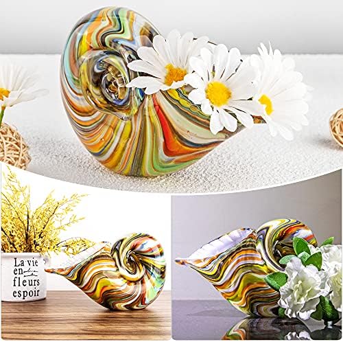 QFkris Multicolor Glass Nautilus Conch Figurine 1