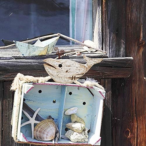 K KILIPES Wood Whale Statue Coastal Decor