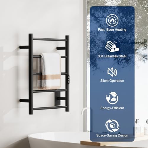 Statappy Heated Towel Rack with 24hr Timer and 5 Temp Settings