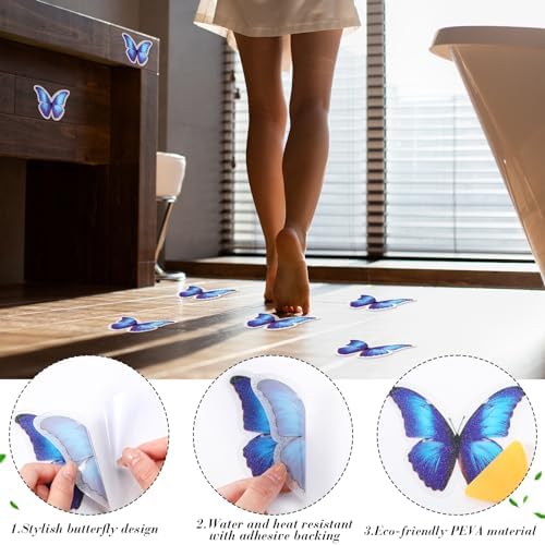 20 Pcs Butterfly Anti Slip Bathtub Stickers
