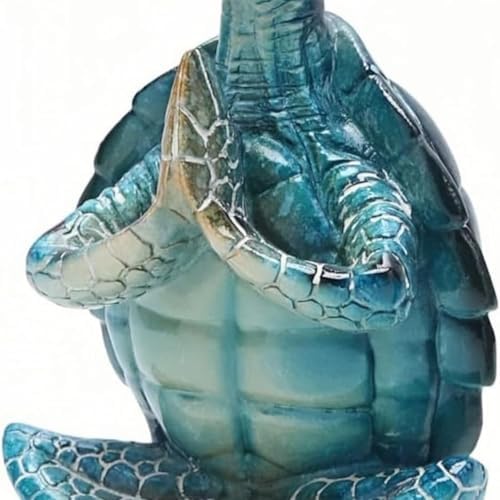 Nudsfuii Sea Turtle Yoga Statue Home Decor