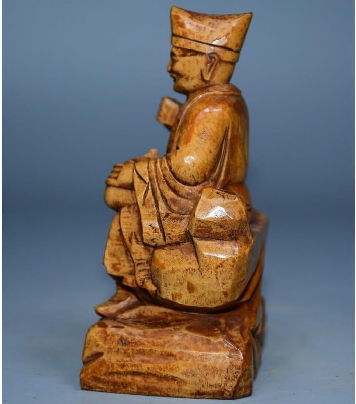 Handcrafted Boxwood Jigong Arhat Statue for Home Decor