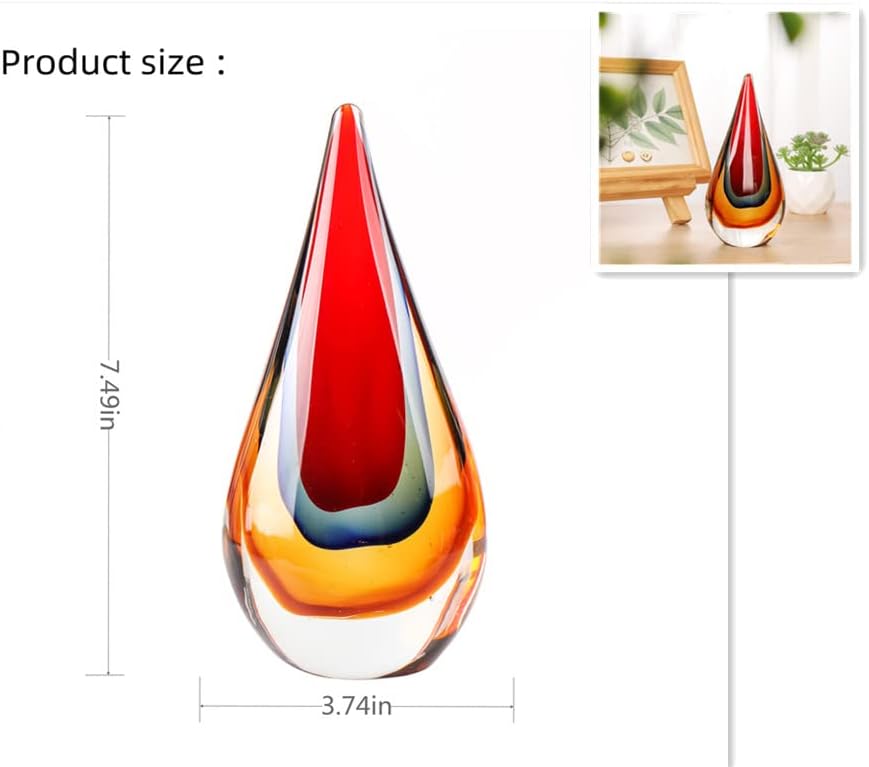 Yao Yuan Red Murano-Style Art Glass Statue