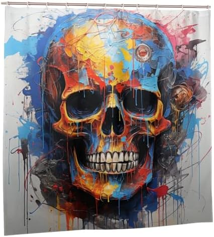 Mysterious Skull Art Shower Curtain Set with 12 Hooks