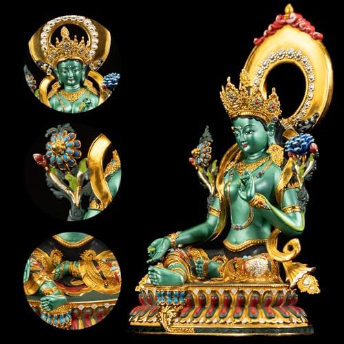 AksharaPadma Green Tara Buddha Statue 551 Inch