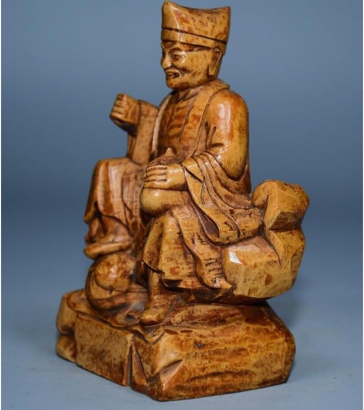 Handcrafted Boxwood Jigong Arhat Statue for Home Decor