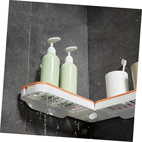2pcs Wall Mounted Toiletry Holder Rotatable Storage Rack Grey