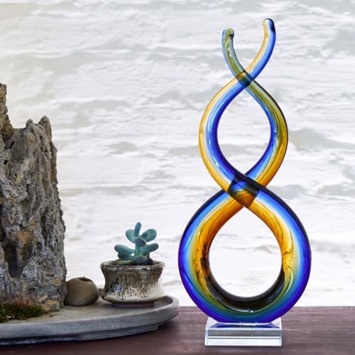 Luxury Lane 145 Inch Tall Wave Sommerso Glass Sculpture