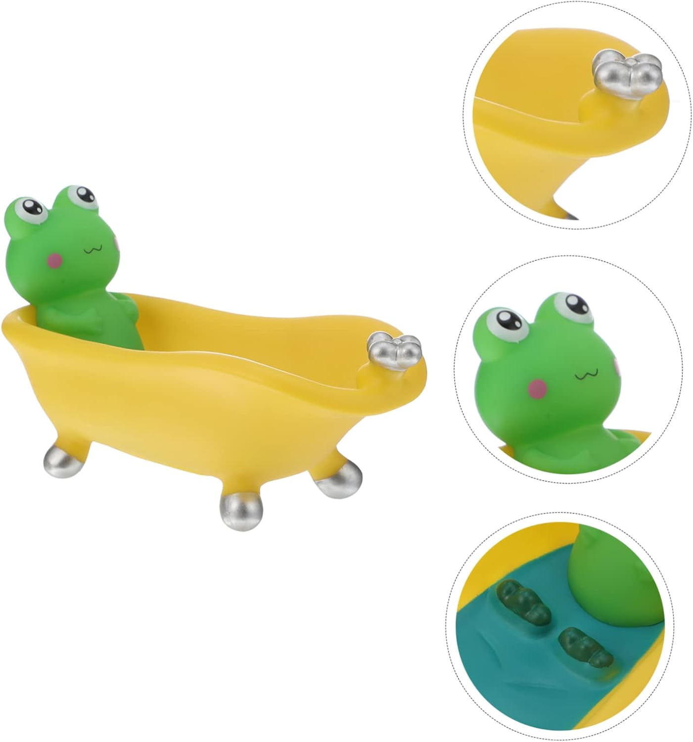SHOWERORO 1pc Frog Soap Holder Drain Tray