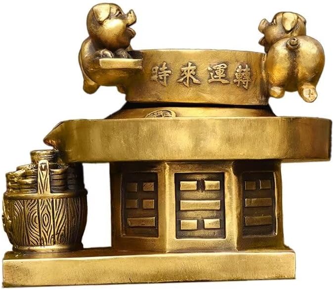 Julrybox Brass Pig Sculpture Zodiac Decor Statue