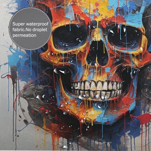 Mysterious Skull Art Shower Curtain Set with 12 Hooks