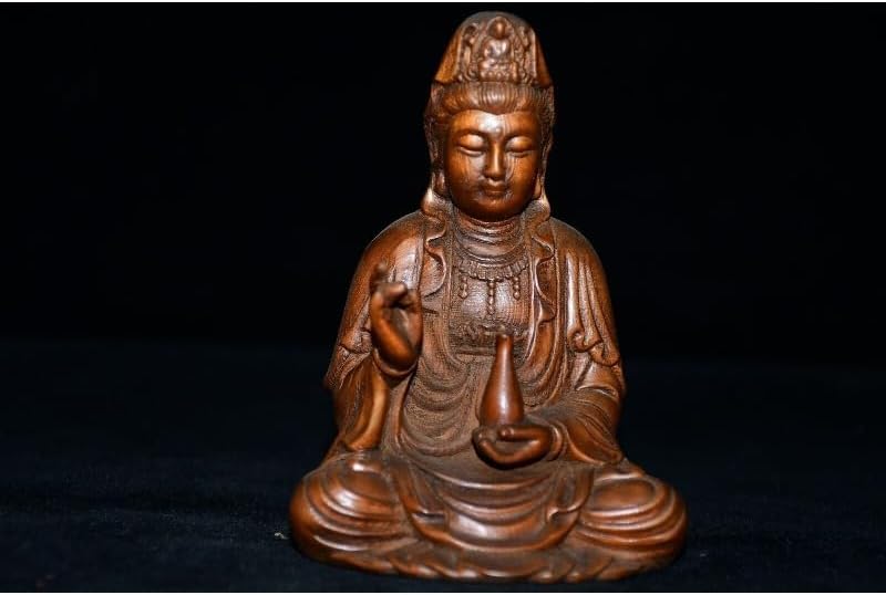 Handcrafted Boxwood Guanyin Statue for Home Decor