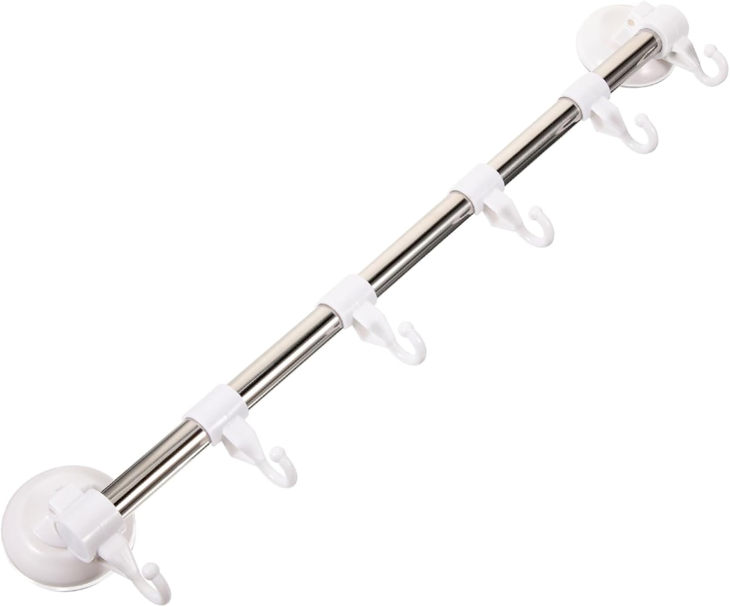 Vaguelly Stainless Steel Suction Cup Towel Rack 6 Hooks No Drill