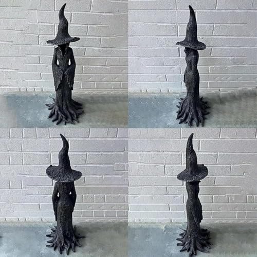 Gothic Halloween Witch Statue - 787in Black Resin Decor