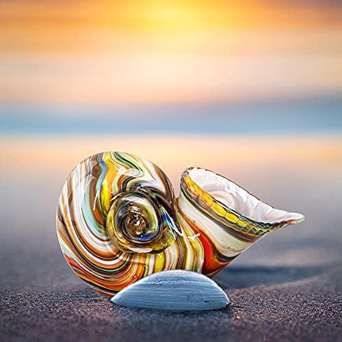 QFkris Multicolor Glass Nautilus Conch Figurine 1