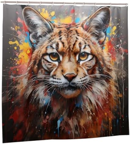 DAOWANGZUO Bobcat Shower Curtain Set 72x72in 1