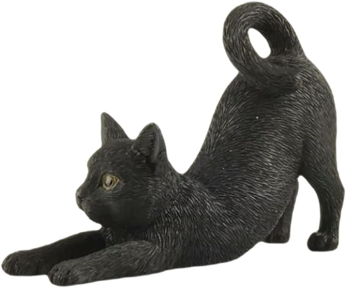 JFSM INC 7 Inch Black Cat Resin Figurine Elegant Decor