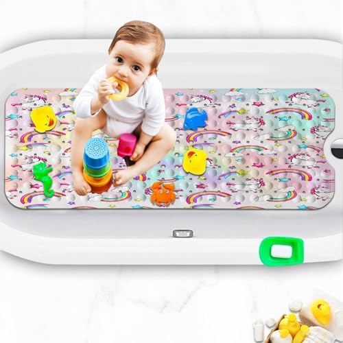 Pink Unicorn Rainbow Bathtub Mat for Kids