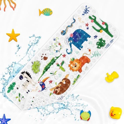 Culudea Cute Animal Bathtub Mat for Kids and Baby