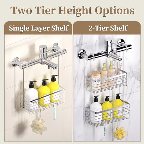 DELLAN Hanging Shower Caddy with 4 Hooks