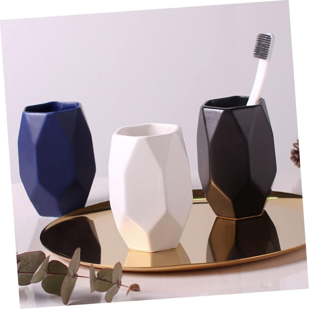 PRETYZOOM Ceramic Toothbrush Cup Holder for Home Travel