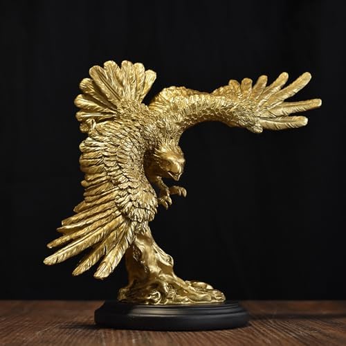 Golden Resin Statue of Flying Wild Eagle