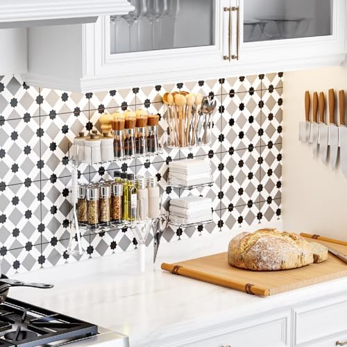 SuoXing 5-Pack Adhesive Shower Caddy with 6 Hooks