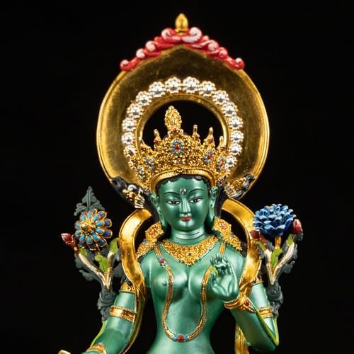 AksharaPadma Green Tara Buddha Statue 551 Inch
