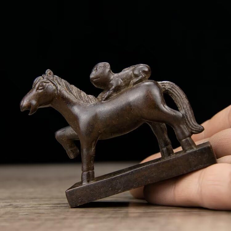 Chinese Elegant Brass Horse Feng Shui Decor Statue 1