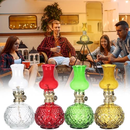 Classic Glass Oil Lamp Sculptures for Home Decor