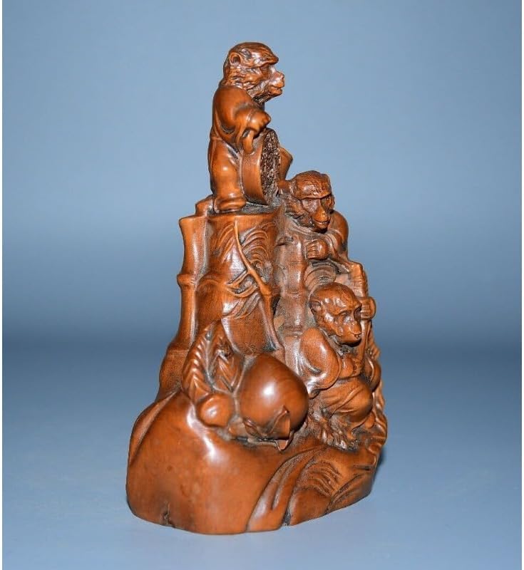 LimpaC Mini Boxwood Three Monkey Statues