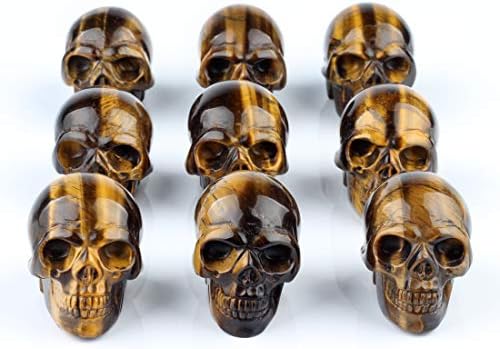 YWG Stone 50mm Yellow Tiger Eye Skull Figurine