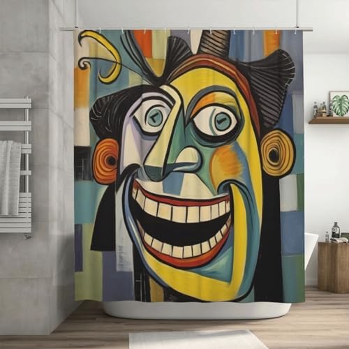 Laughing Boy Boho Shower Curtain Set with 12 Hooks 72x72in 1