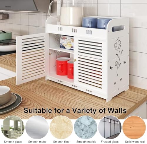 Wicoanox Bathroom Wall Cabinet with 2 Doors White