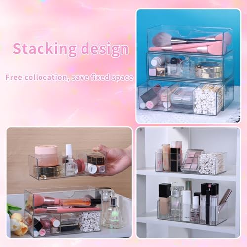 Adjustable Medicine Cabinet Organizer with 3-Tier Clear Acrylic Storage