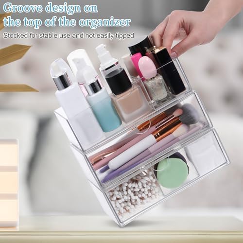 3 Packs Medicine Cabinet Organizer with 3 Drawers and Removable Dividers 1