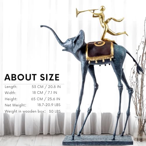 Blue Bronze Elephant Sculpture - 256 Tall Home Dcor