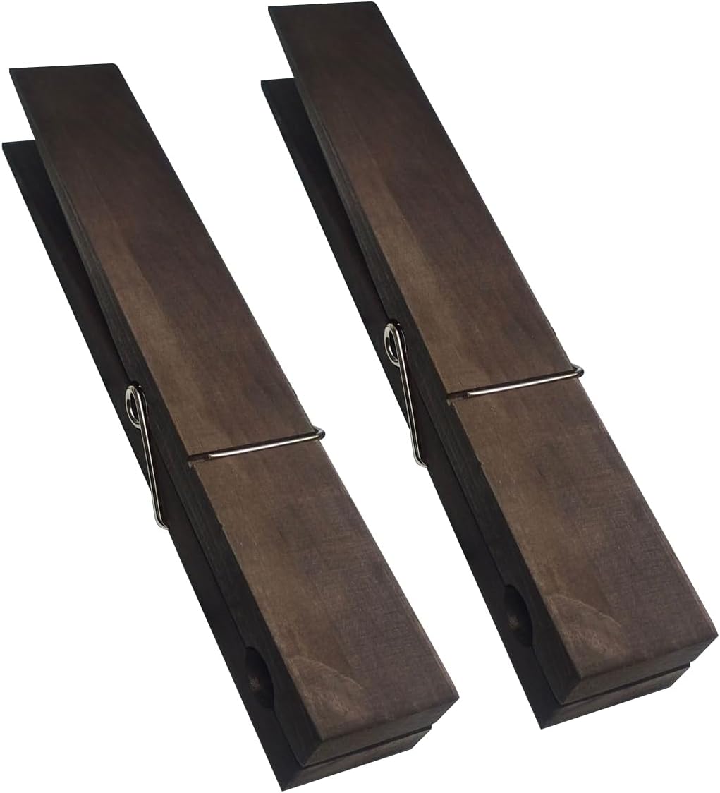 Wooden Towel Hooks for Bathroom Dark Coffee Large Size