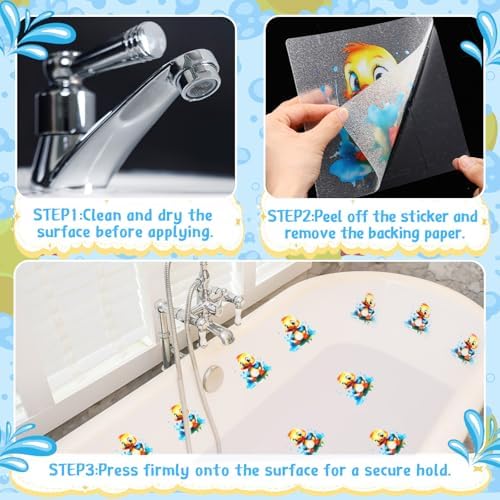 Duraaamo 12 Pcs Non Slip Bathtub Stickers with Scraper