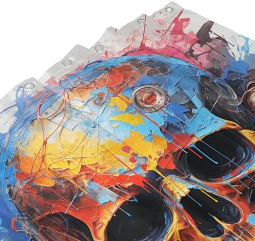 Mysterious Skull Art Shower Curtain Set with 12 Hooks
