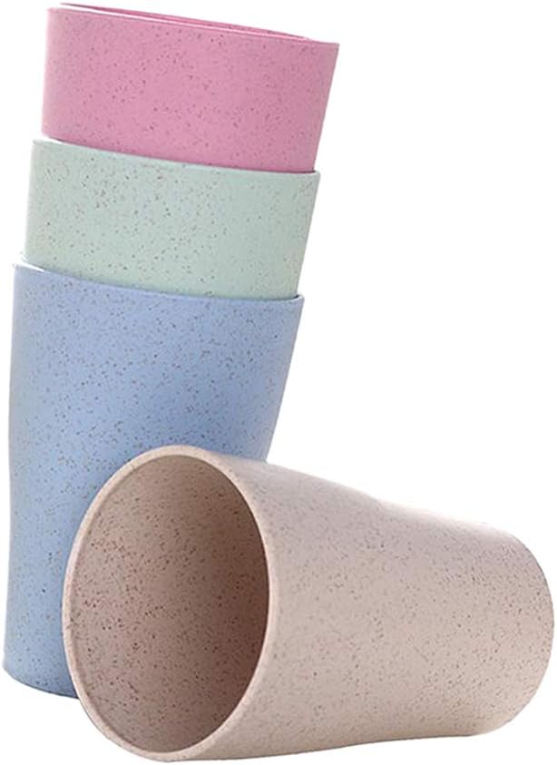 Xiaojikuaipao Wheat Straw Cups 4Pcs Reusable Tumblers